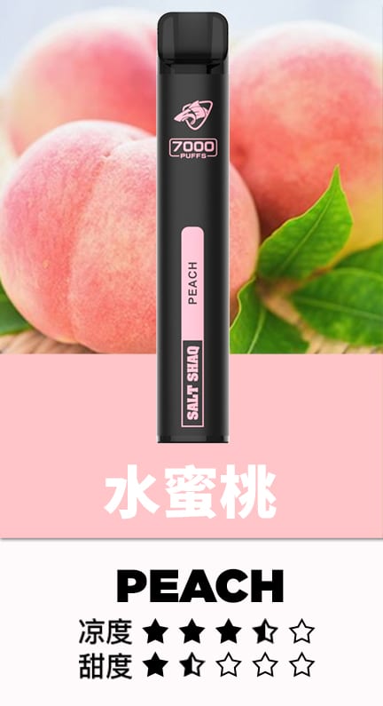 SALT SHAQ 鯊克7000口拋棄式煙桿｜持久續航・經典口感 小黑條