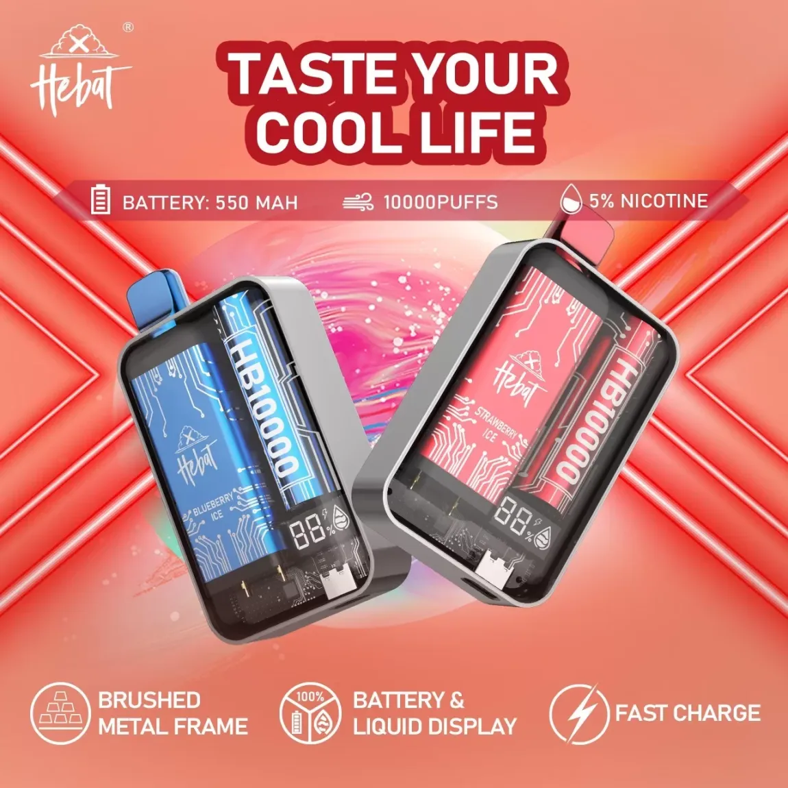 HEBAT喜貝10000口大容量一次性電子煙