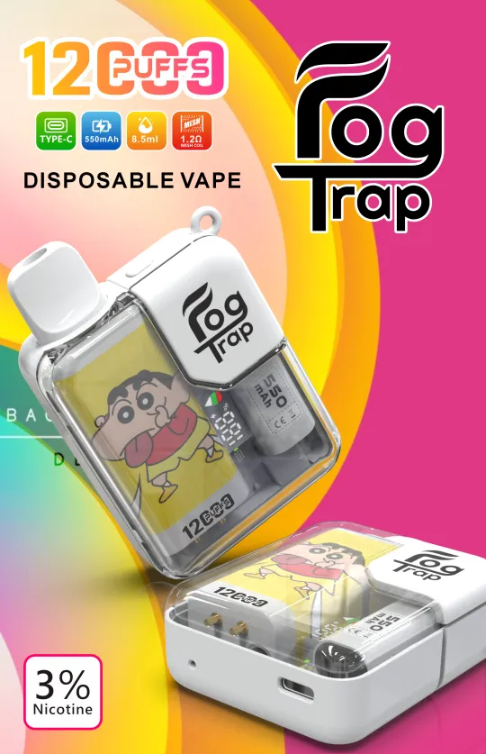 Fog Trap拉布布×蠟筆小新12000口拋棄式電子煙｜跨界聯名，卡通風格帶來無限驚喜